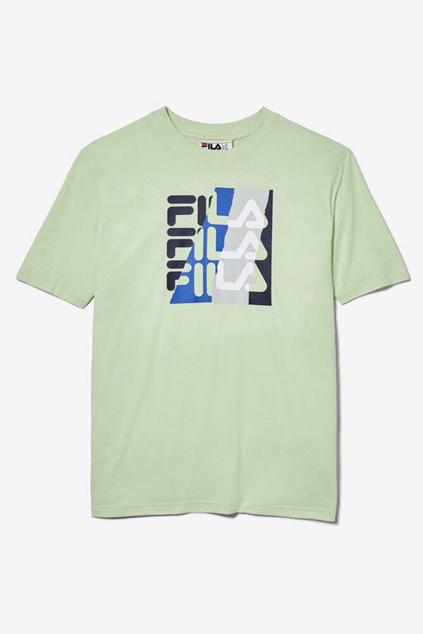 Fila Eston Sleeve Men's Tee - Green,NZ 281-29461